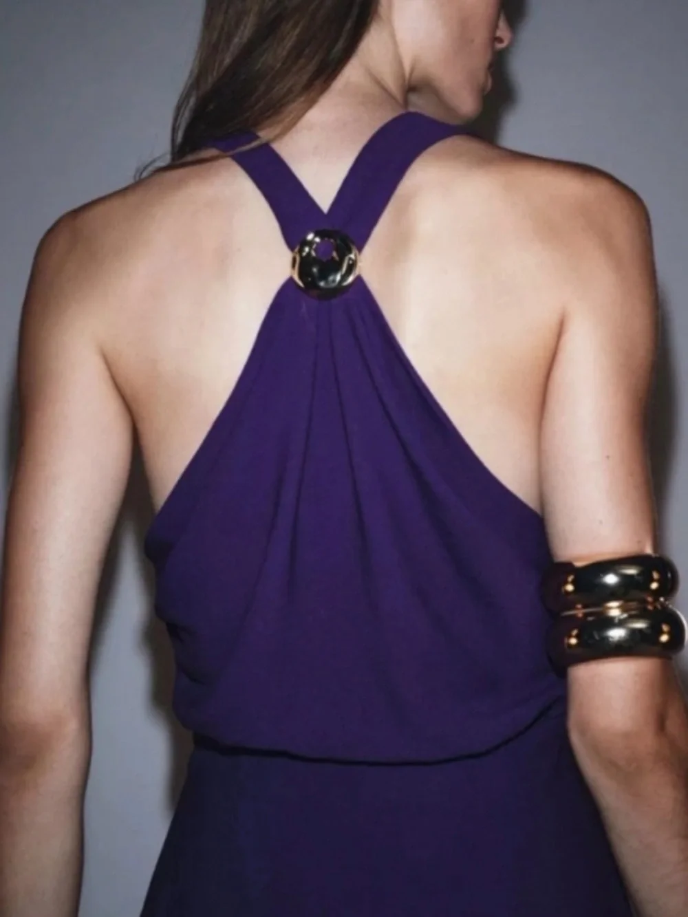 Zara Sleeveless Purple Maxi Dress with Twist Front - Picture 2 of 2